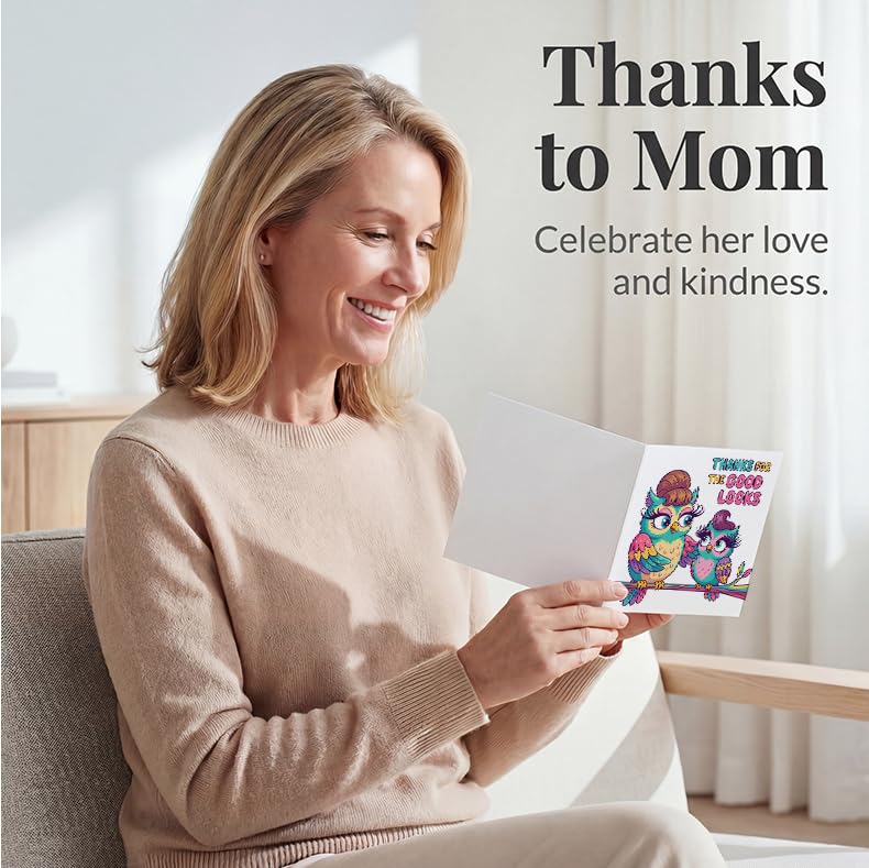 Funny Thank You Cards for Parents with Envelopes - 5.1 Inch Square