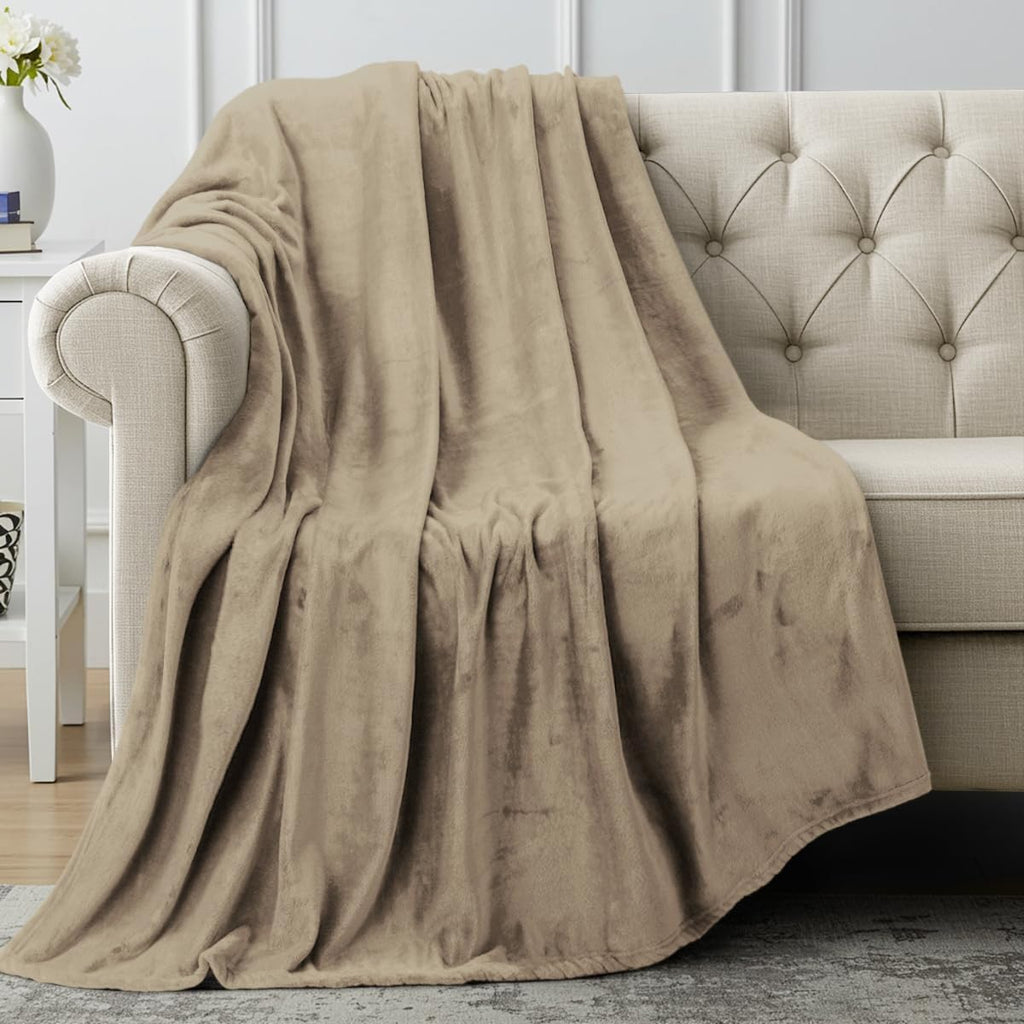 Utopia Bedding Fleece Blanket - Luxury Anti-Static Soft Microfiber Throw | Camel, 50x60 Inch