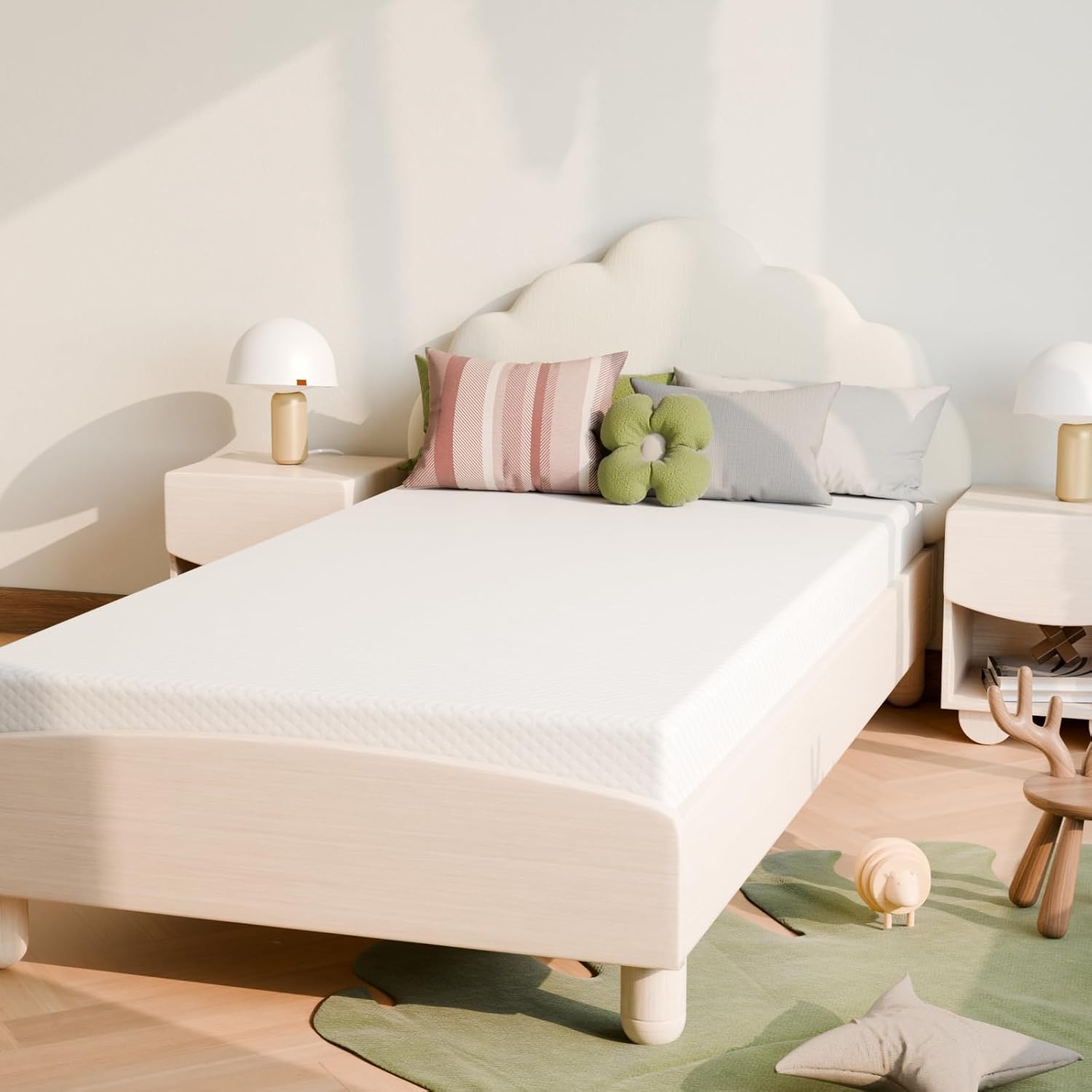 Skiennix Twin Mattress - 5 Inch Medium Firm Cooling Gel Memory Foam - Safe & Fiberglass-Free for Kids