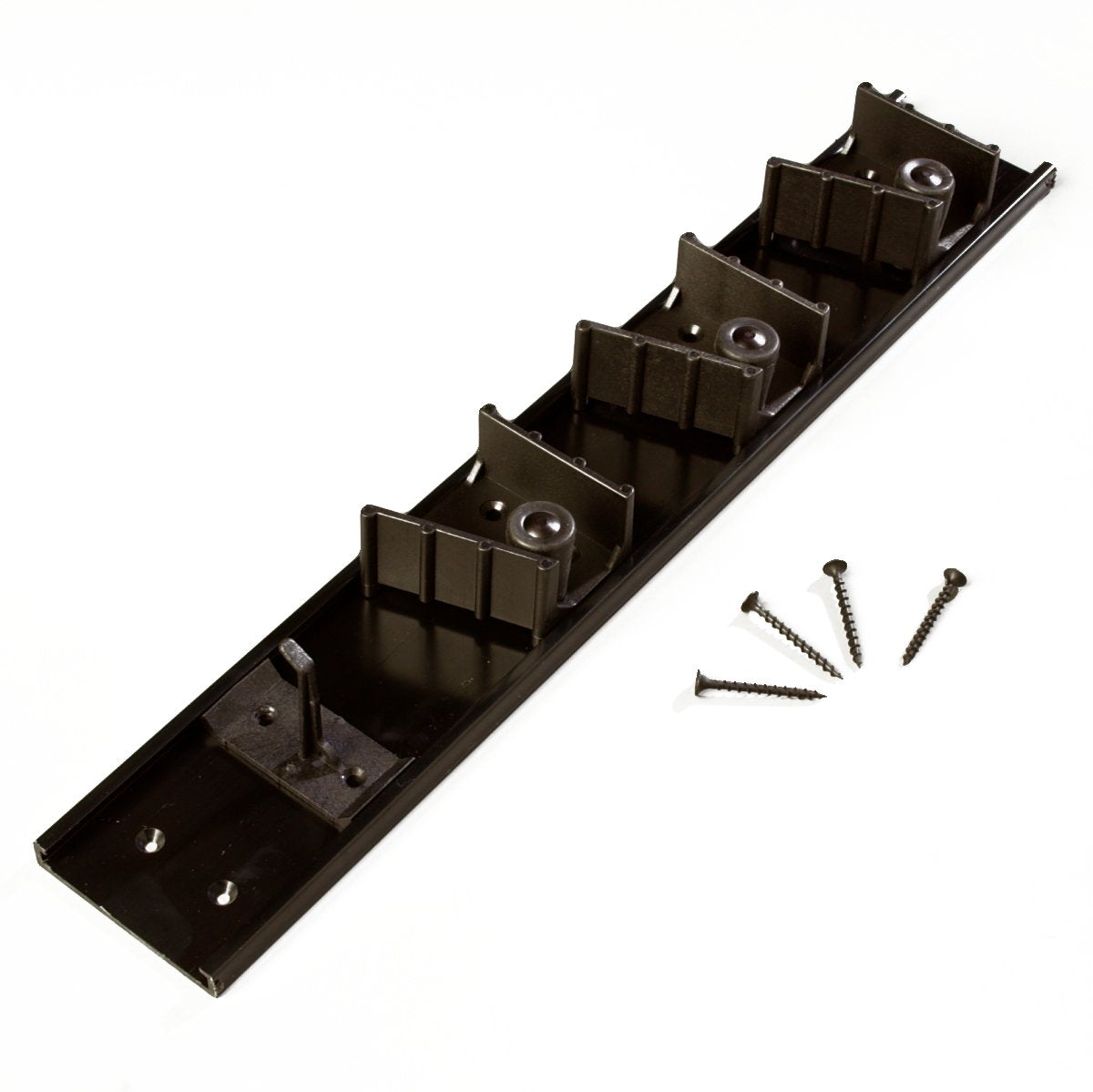 Carlisle FoodService Products 4073100 Roll 'N Grip Mop, Broom and Tool Holder / Storage System, 3 Positions + 1 Hook