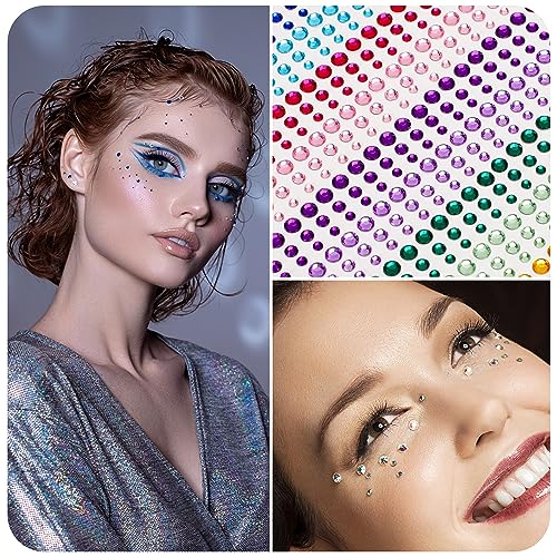 Etercycle Self-Adhesive Face Gems Festival Rhinestones for Makeup & Hair