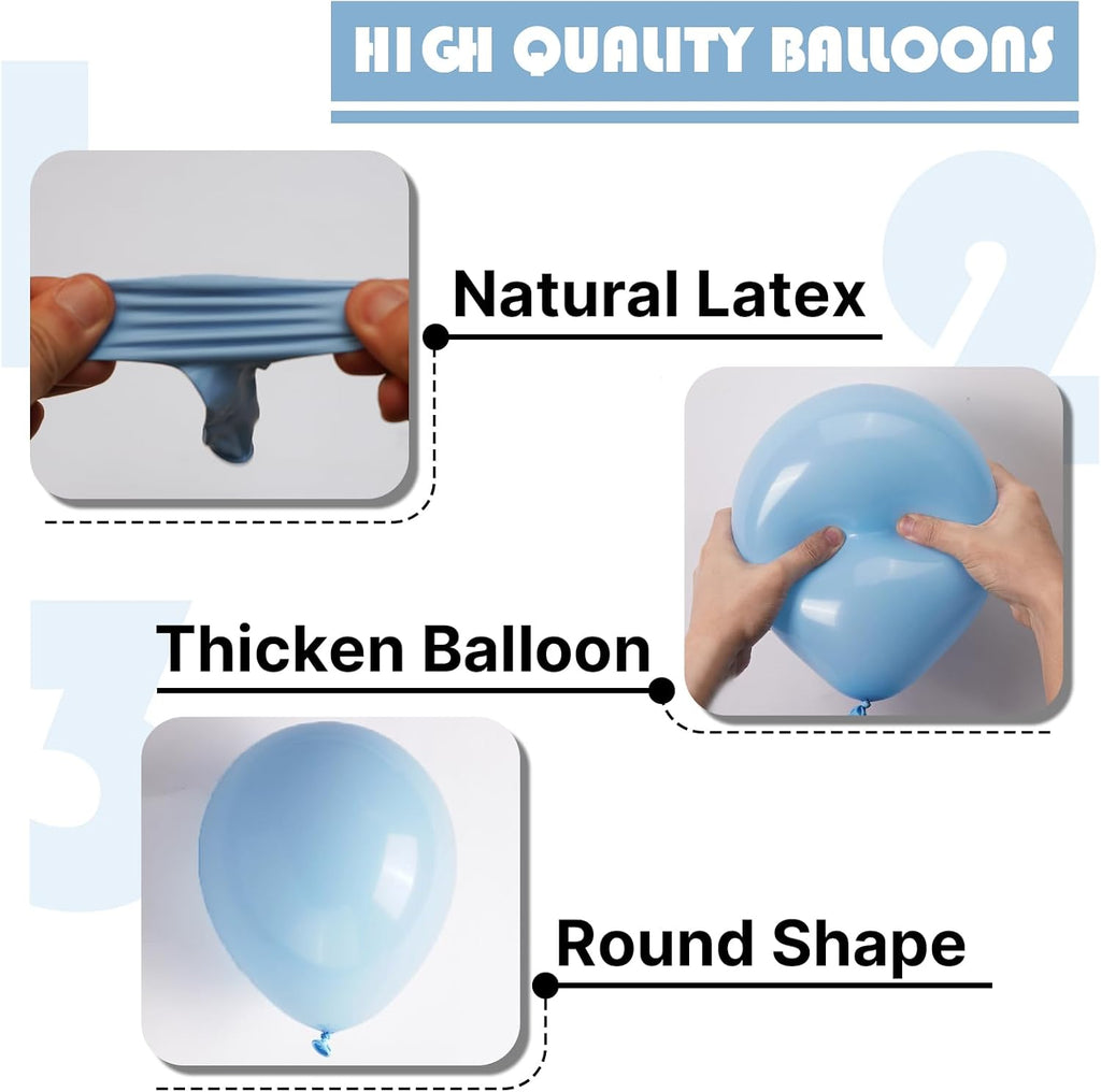 PartyWoo Blue Balloons - 100pcs 12-Inch Latex Helium Balloons for Birthday & Wedding Decor