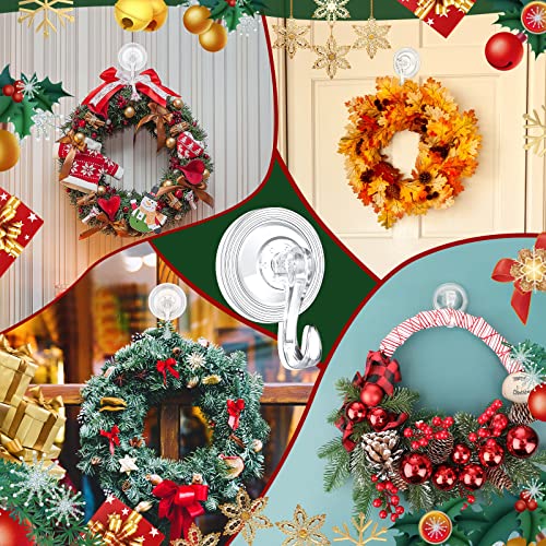 Heavy Duty Christmas Wreath Hanger Suction Cup Hooks - 30 Pieces