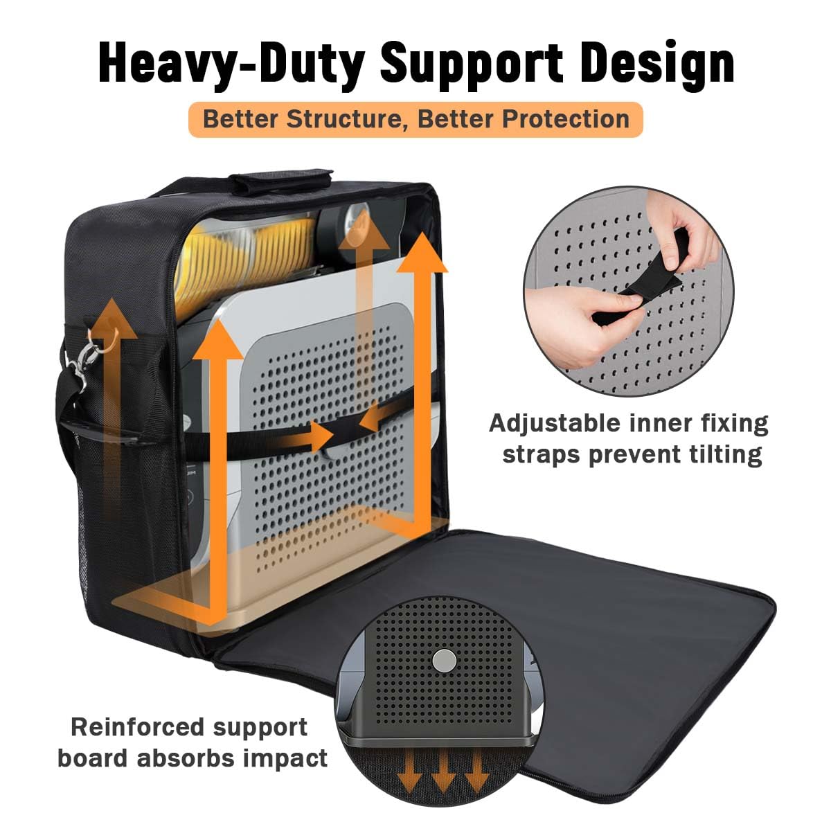 WMDYFDC Ninja Slushie Machine Carrying Bag for FS299, FS300 & FS301, Protective Travel Bag withFront Opening, Removable Rigid Bottom, Internal Fixing Straps & Luggage Strap