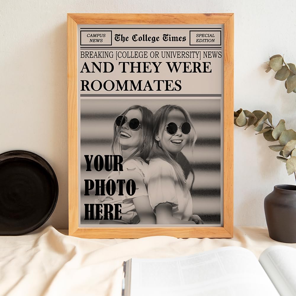 Skiennix Personalized Dorm Posters - Trendy Black & White Wall Art for College Girls | Roommate Decor