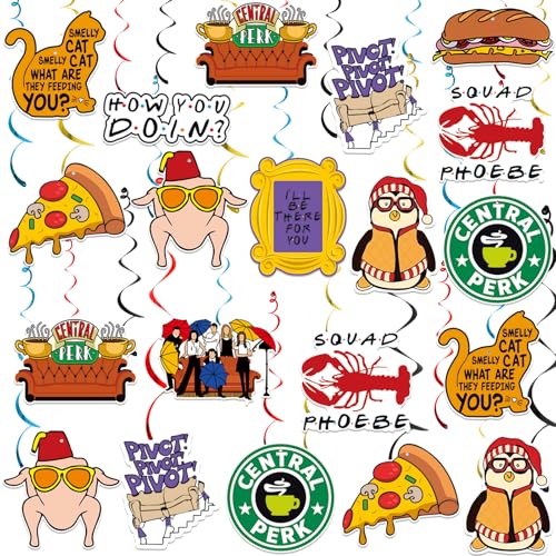 12Pcs Friends TV Show Hanging Party Decorations Swirls for Birthday Bachelorette