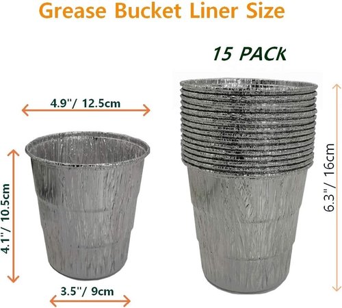 Firsgrill 30-Pack Grease Bucket Liners - Perfect Replacement for Z Grill & Green Mountain Smokers