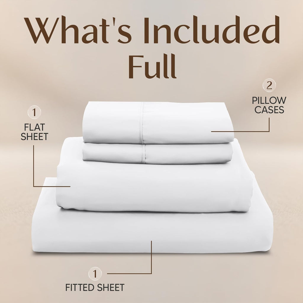Utopia Bedding Full Size Sheet Set - Soft, Breathable Microfiber | 4-Piece White Bed Sheets