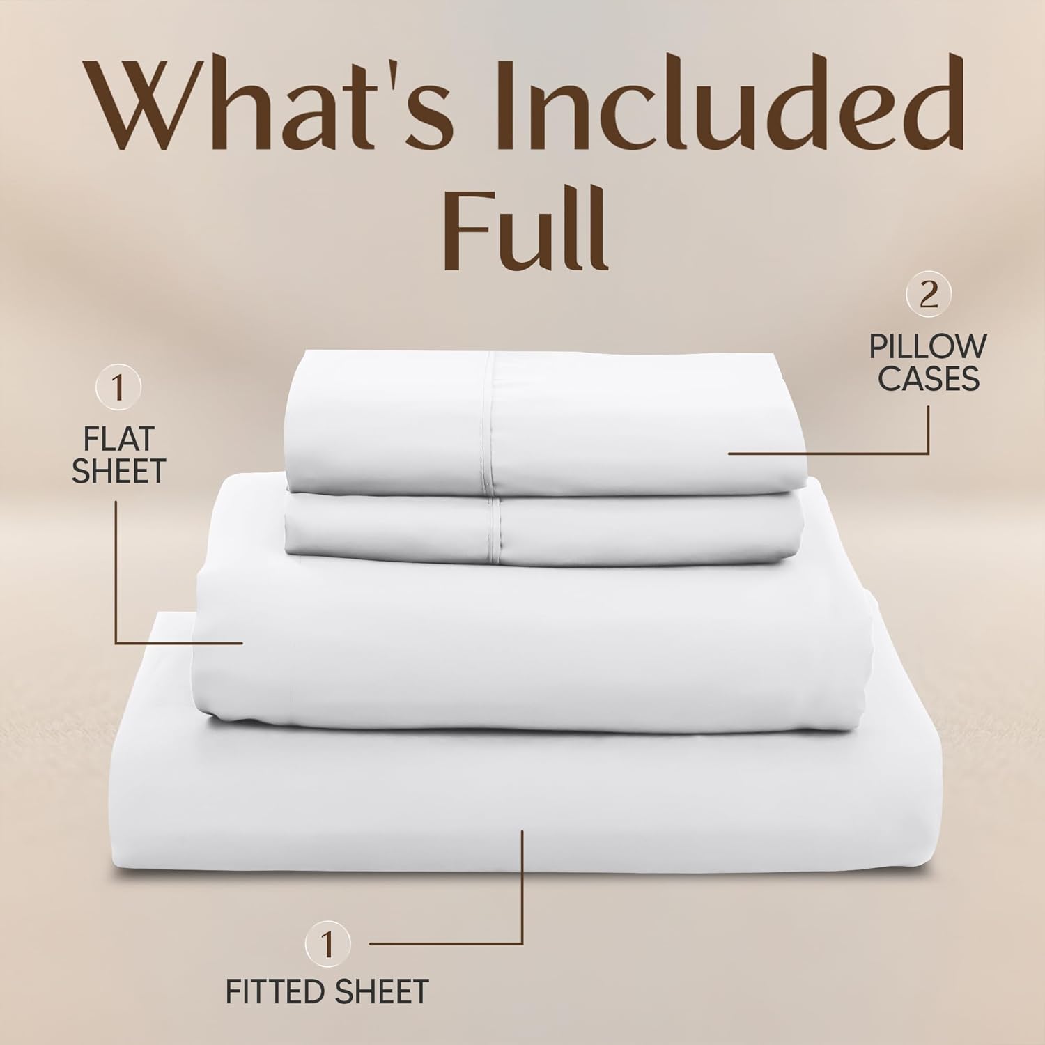 Utopia Bedding Full Size Sheet Set - Soft, Breathable Microfiber | 4-Piece White Bed Sheets