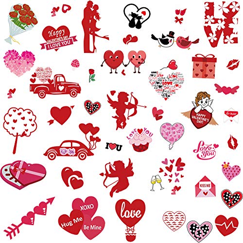 77 PCS Valentine's Day Gnome Heart Window Clings – 8 Sheets