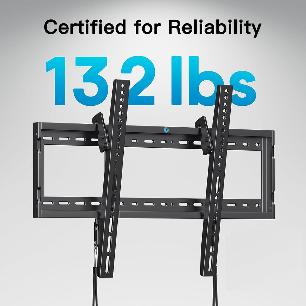 Pipishell Tilt TV Wall Mount Bracket - Low Profile for 37-90 Inch TVs | Fits 16"-24" Wood Studs, Max VESA 600x400mm, Holds Up to 132lbs