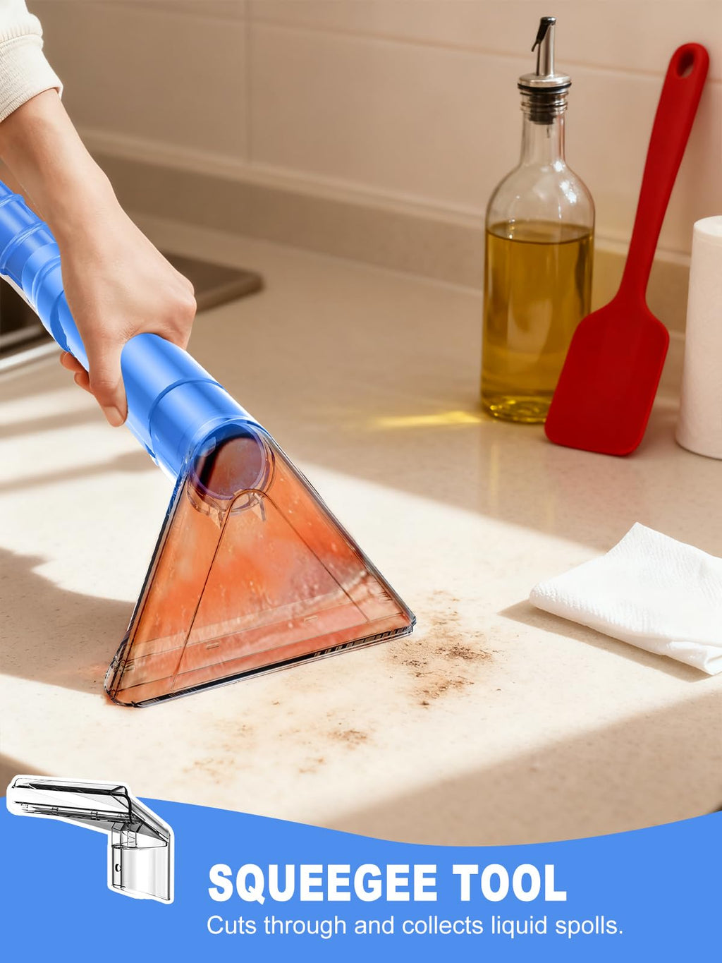 Portable Carpet & Upholestery Cleaner Machine for Pets, Spot, Stain, Couch Cleaner Machine with Powerful Suction and and Cleaning Solution, Car/Auto Detailer, Lightweight Compact Design