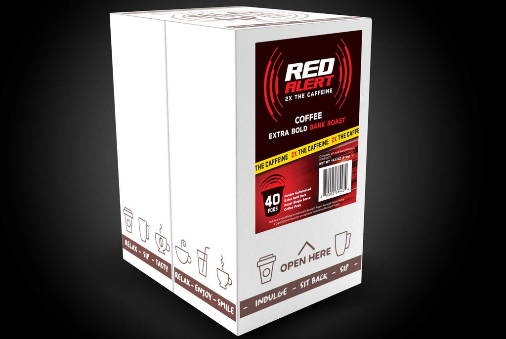 Red Alert Coffee Extra Strong Coffee Pods - Recyclable & Compatible With 2.0 Keurig Brewers | 40 Count Pack