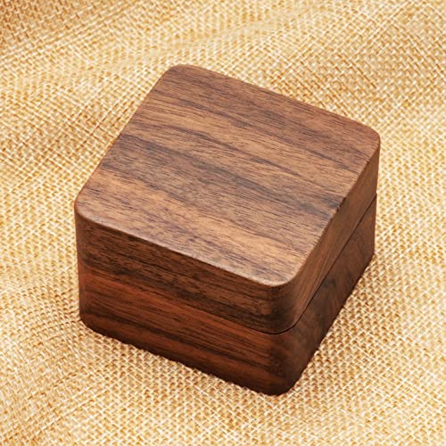 Personalized Square Wooden Ring Box for Weddings & Proposals