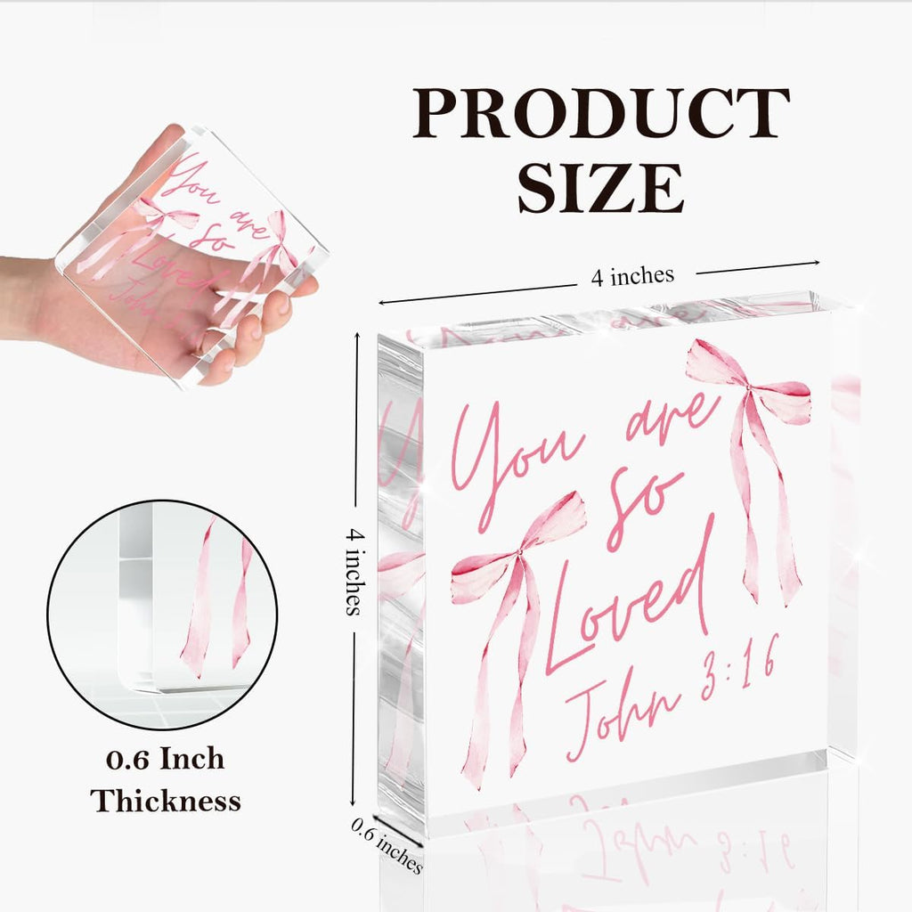 Skiennix Pink Bow Room Decor - Inspirational Bible Verse Quotes | Valentine's Day Gifts for Women
