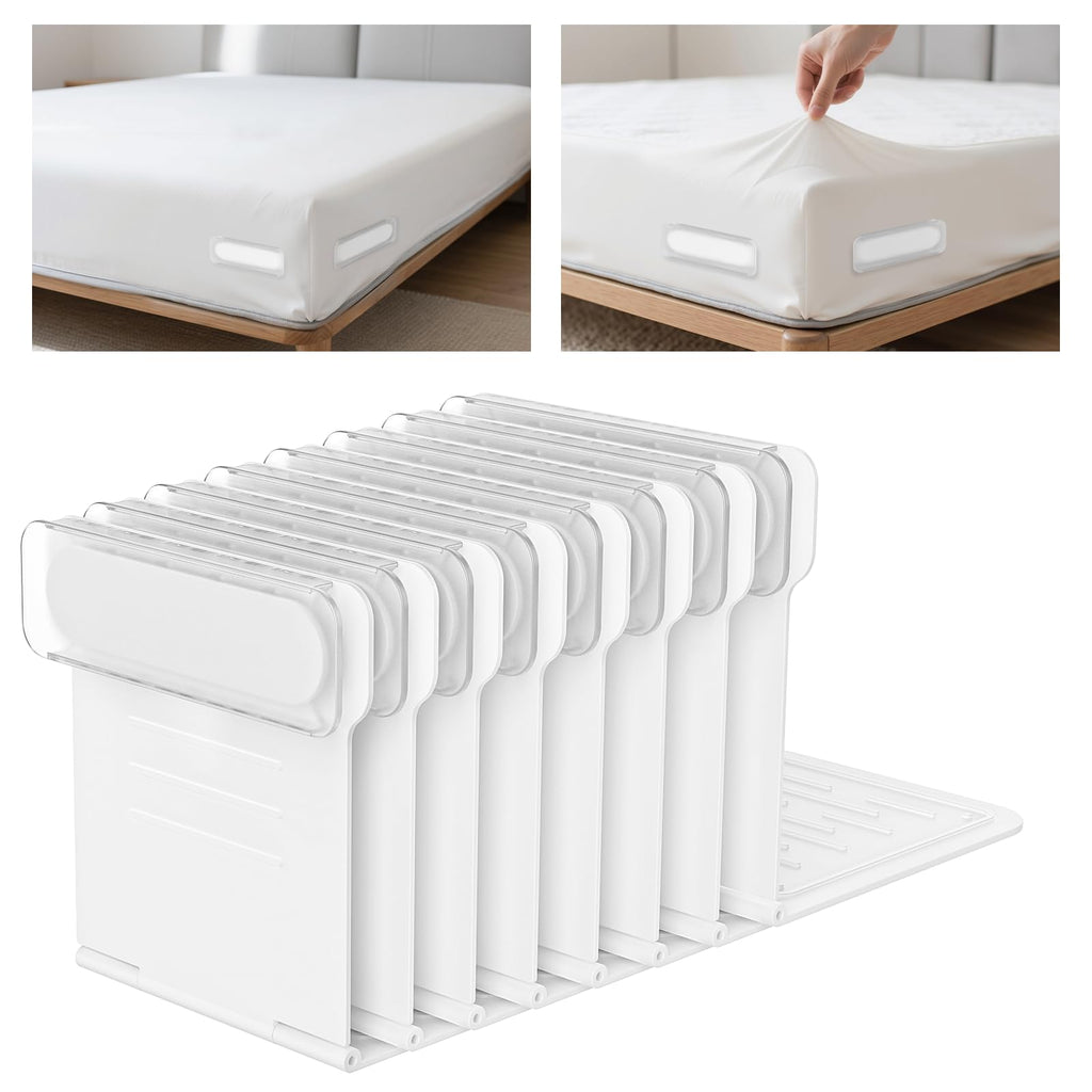 Bed Sheet Holders for Corners - 8Pcs USA Patented Heavy Duty Fitted Bedlock Sheet Holders Keep Sheets Firm & Tight,Secure All Mattress Edges and Corners,No Loose Sheets,Easy Installation