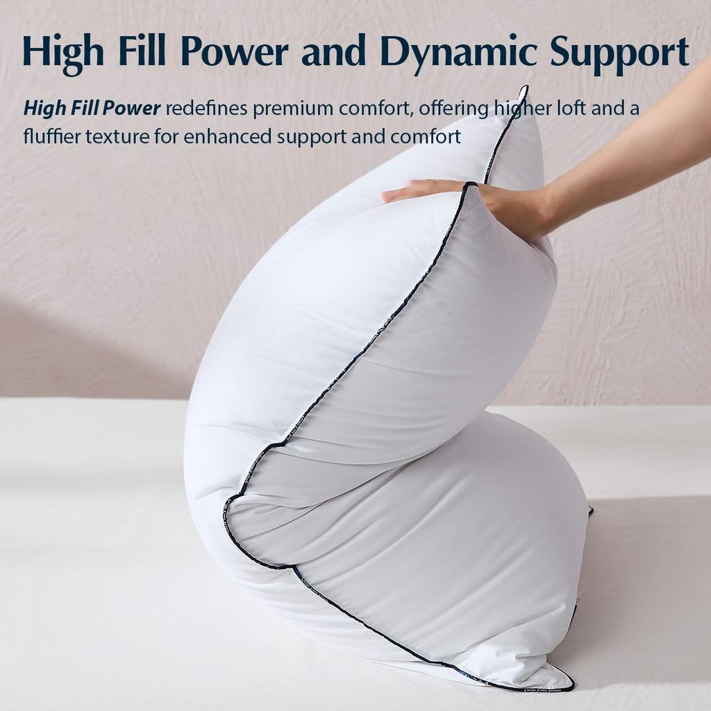 Pacific Coast Goose Down Pillows - Luxury Hotel Quality for All Sleep Positions | Medium Standard Size Set of 2