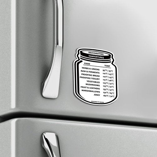 QHAND Dehydrator Temperature Guide Refrigerator Magnet Quick Reference Dehydrating Temperature Magnetic Cheat Sheet 2 Packs