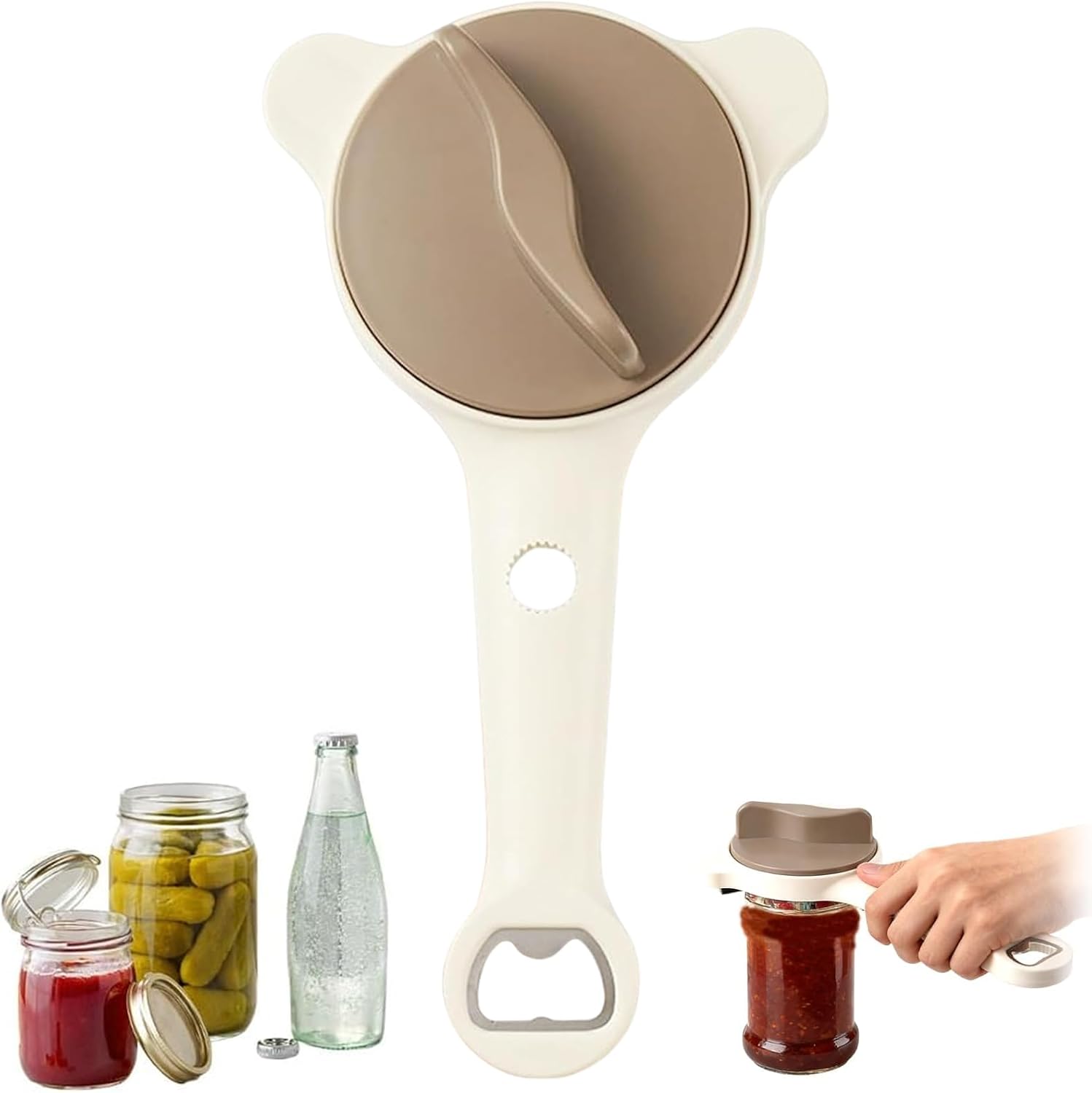 Skiennix 4-in-1 Jar Opener - Adjustable Stainless Steel Lid Remover for Seniors & Arthritis | Fits Jars, Bottles & Cans