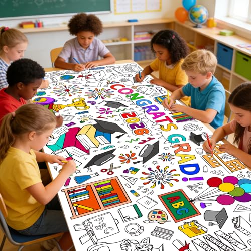 Graduation Giant Coloring Poster 30x72 Inch for Kids