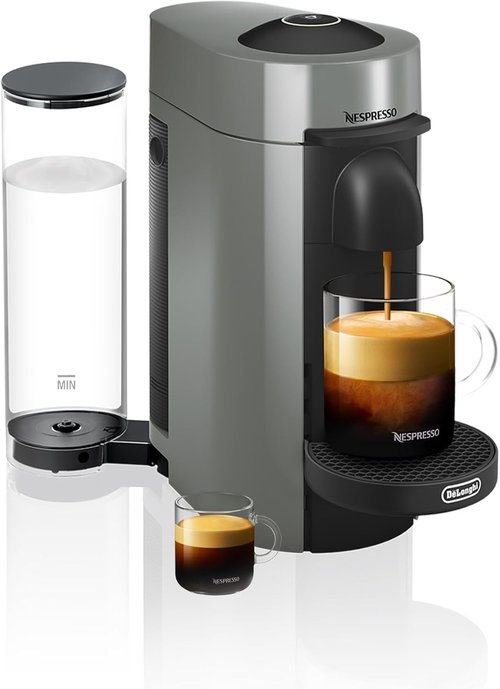 De'Longhi Nespresso Vertuo Plus Coffee & Espresso Maker - Sleek Grey Design for Perfect Brews