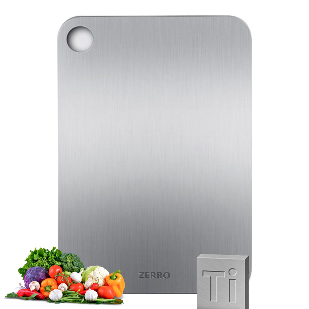 ZERRO Titanium Cutting Board 14.17" x 9.84", 100% Pure Titanium