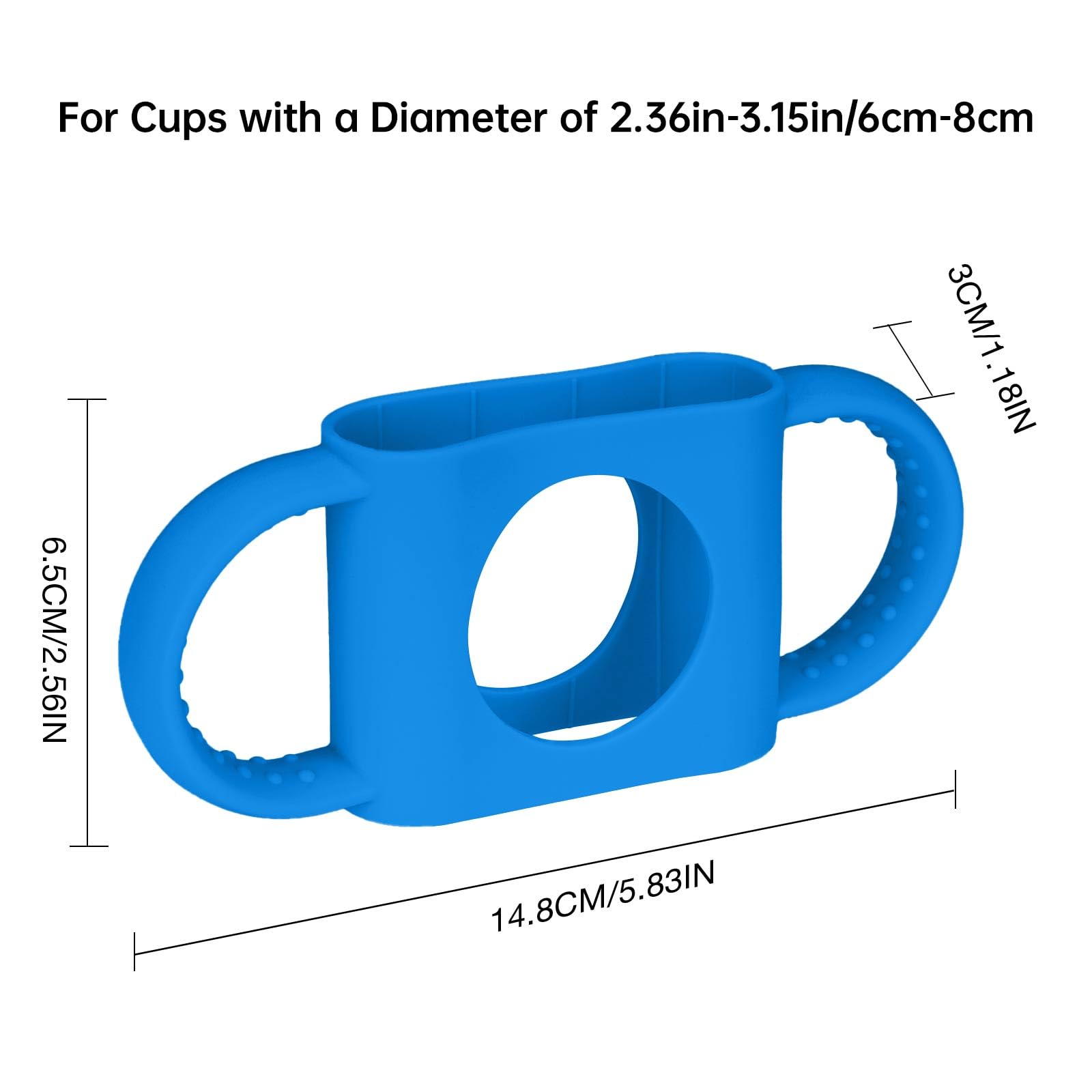 NiHome 2PCS Silicone Dual-Handle Tumbler Grip Compatible with 14oz Stanley Tumblers, Accessories Handle Fit for 12oz Zak Owala Cups, Tumbler Handles for Home Travel Outdoors Daily Use (Blue)