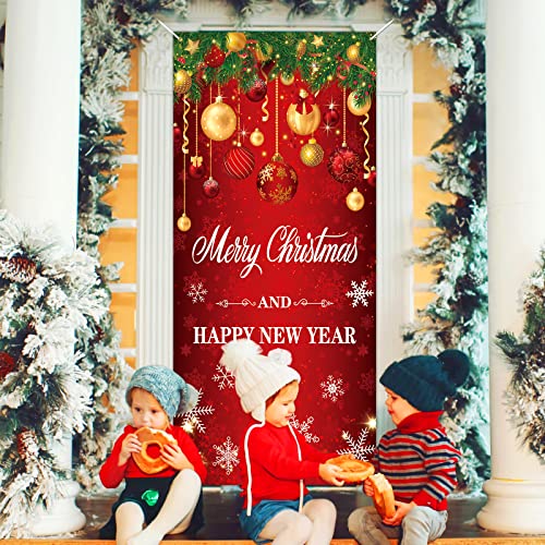 Large Christmas Door Cover Banner - Merry Christmas Decor 73x36in