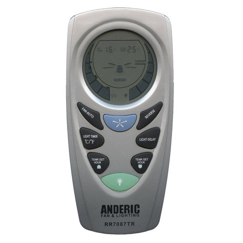 Anderic UC7087T with Reverse Key for Hampton Bay Ceiling Fans - FCCID: CHQ7087T - RR7087TR - Silver