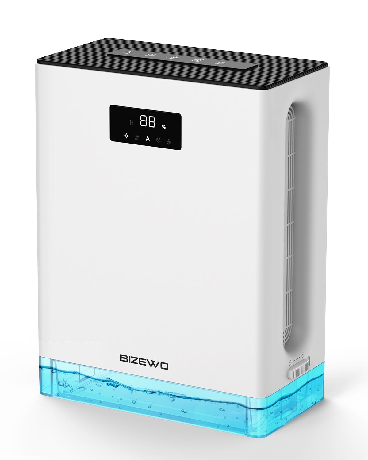 BIZEWO Dehumidifier for Home, (980 sq.ft) Queit Dehumidifiers for Bathroom, Basement, RV with 101 oz Water Tank, 2 Modes, Auto Defrost, Auto Shut Off, Timers, 7 Colors Ambient Light