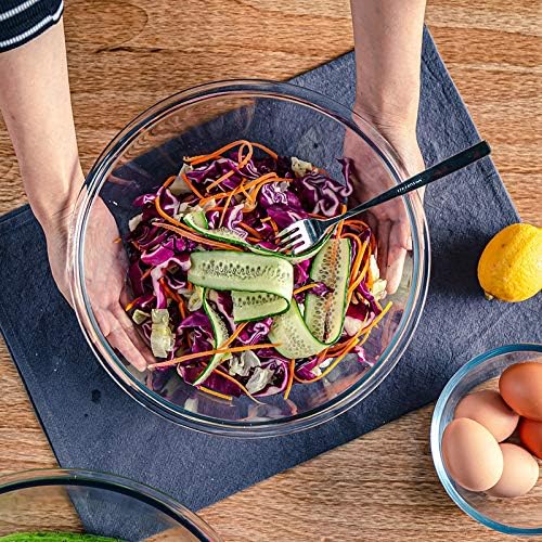 MCIRCO Glass Mixing Bowls Set - 4 Nesting Bowls with Lids for Meal Prep & Food Storage | BPA-Free, 0.8-4.8 Qt