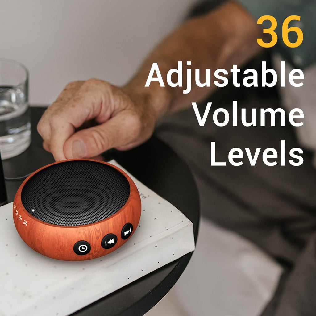 Sound Machine Small White Noise Machine with 30 Soothing Sounds Sleep Machine for Baby Kids Adults Natural Sounds Rain Fan Brown Pink Nosie Machine with 36 Volume Levels for Office Home Travel(Wooden)