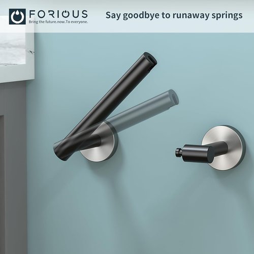 FORIOUS Toilet Paper Holder - Rustproof Stainless Steel Double Post Design | Matte Black Finish