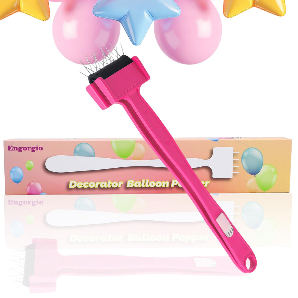 Balloon Burster Stick Popper Tool Removal Kit with 20 Steel Pins, Effectivly Deflating Balloons，Party Supply Tool Kit for Parties, Events, and Games (red)