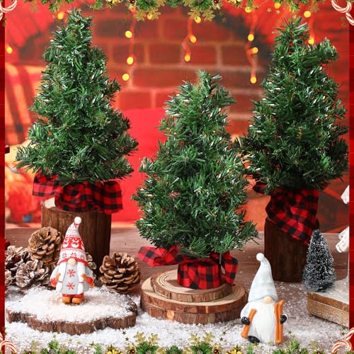 12 Pcs Mini Artificial Christmas Trees - 11.81 Inch, Unlit Tabletop Decor Set