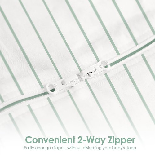 Baby Swaddle 0-2 Months, Cotton Arm-In Zipper Sleep Sack, Wearable Blankets Wrap for Newborn Infant Boys (Dinosaur, Stripe, Pack of 2)