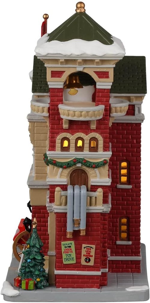 Lemax Union Fire Co. | Detailed Collectible Fire Station Figurine - Perfect for Holiday Displays