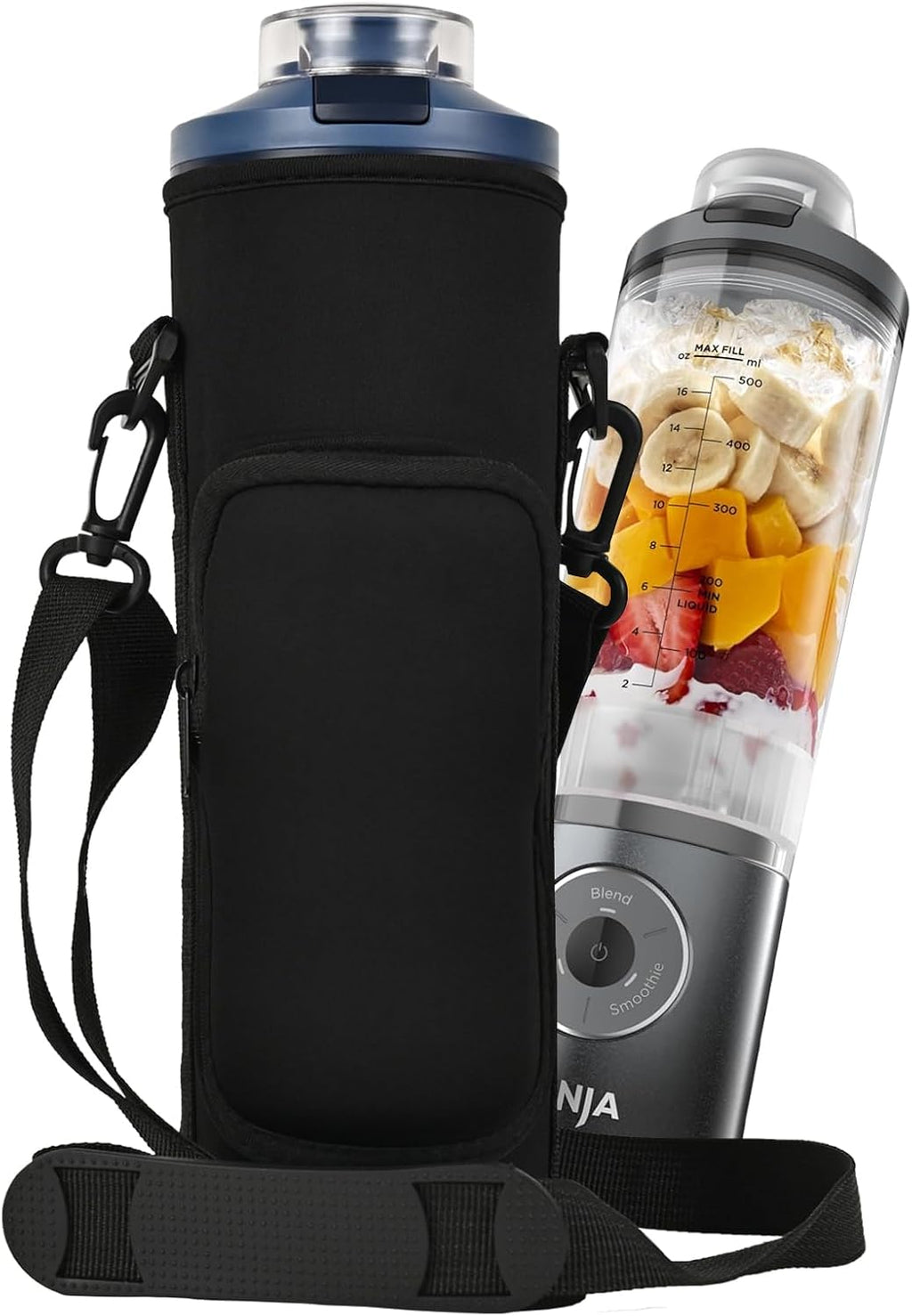 Ninja | Portable Blender Storage Bag Sleeve - Accessory Pocket & Shoulder Strap for Ninja Blast Max