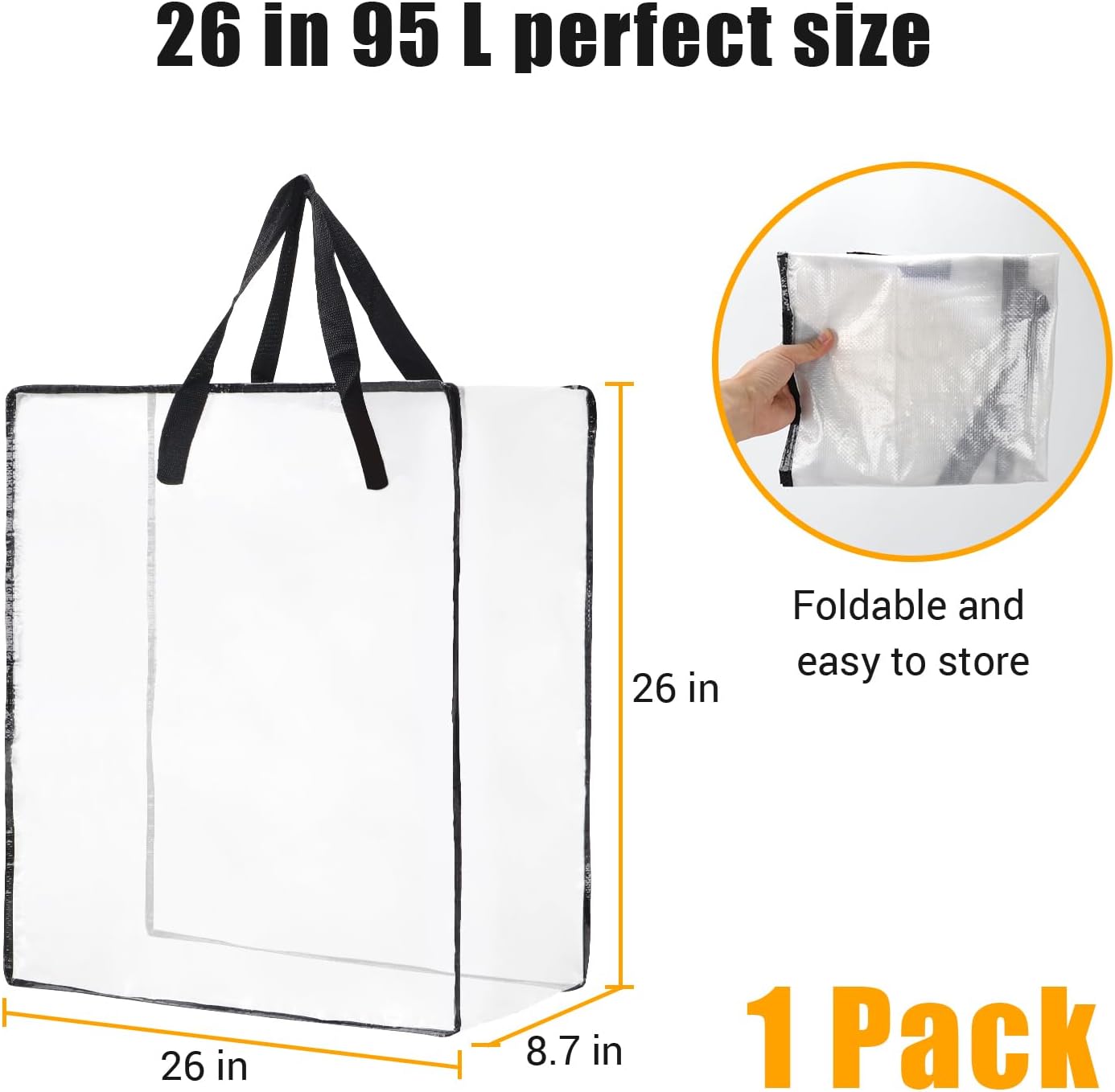 Skiennix Wreath Storage Bag - 26 Inch, 95L Container for Seasonal Decorations & Bedding