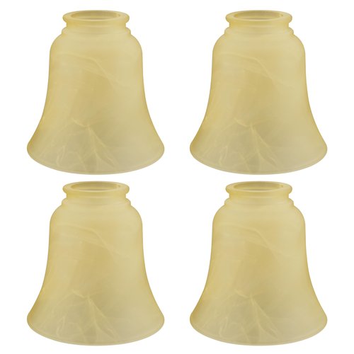 Aspen Creative 23109-4 Transitional Style Bell Shaped Antique Shade, 2-1/8" Fitter Size, 4-1/2" high x 4-5/8" Diameter, 4 Pack Replacement Glass