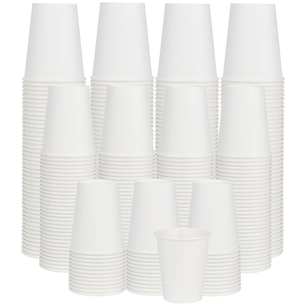 ECOEXTRA Coffee Cups 8 oz 1000 Pack, Disposable Paper Cups for Hot Beverage Drinkings, White Hot Bulk Paper Cups Suitable for Party, Picnic, Travel, and Events
