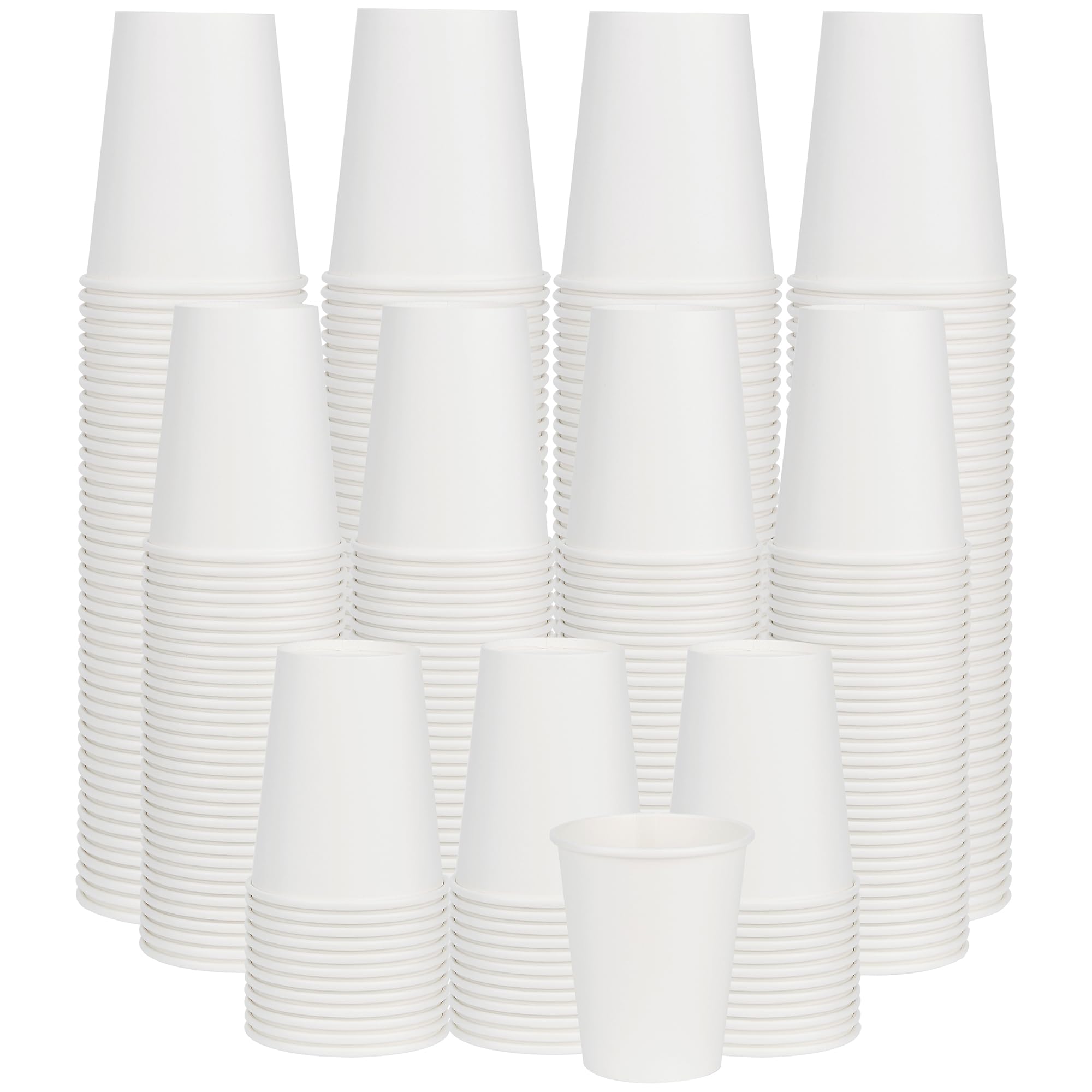 ECOEXTRA Coffee Cups 8 oz 1000 Pack, Disposable Paper Cups for Hot Beverage Drinkings, White Hot Bulk Paper Cups Suitable for Party, Picnic, Travel, and Events