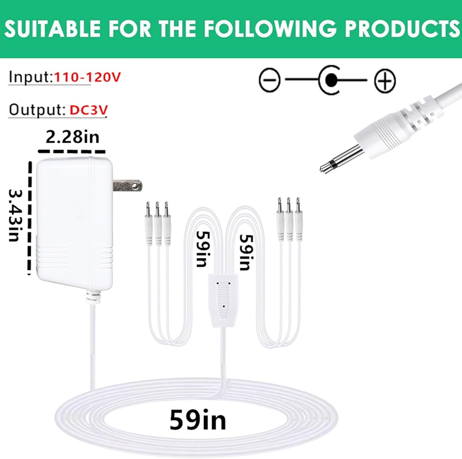 3V Power Adapter - Department 56 Accessories for Village Lights | 6 Output, White