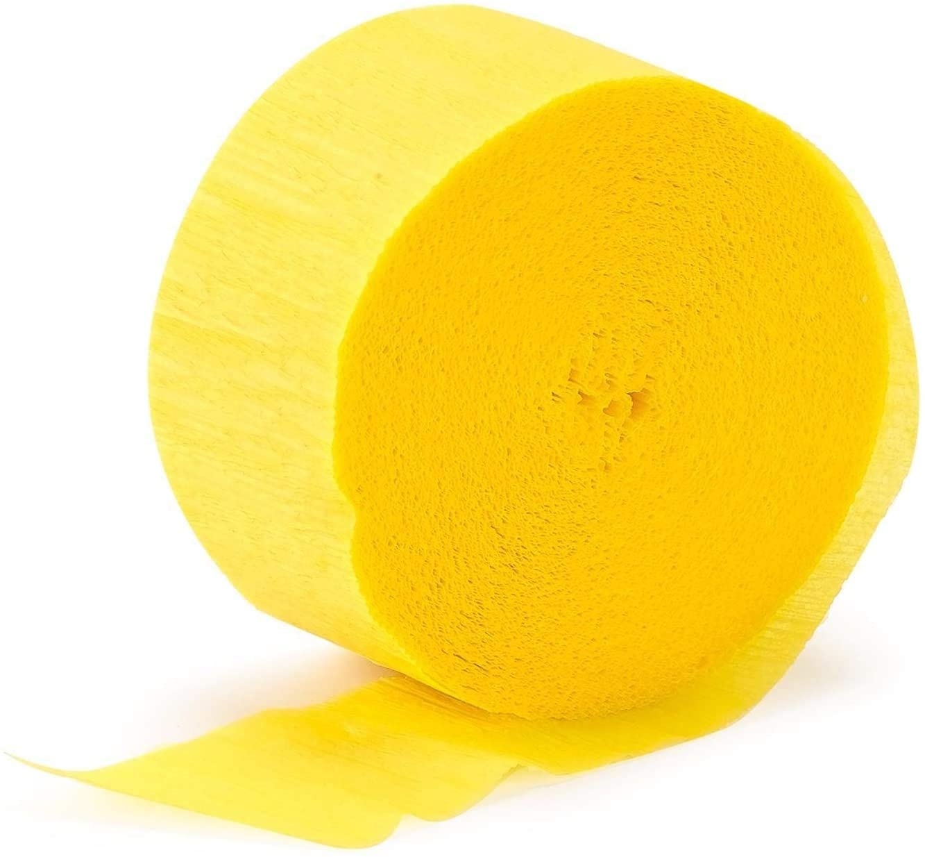 Vibrant Jumbo Sunshine Yellow Crepe Roll - 500 Feet (1 Piece) - Premium Quality, Perfect for Events & Parties (Pack of 4)