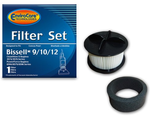 EnviroCare Replacement Vacuum Cleaner Filter Set Designed to Fit Bissell PowerForce Bagless, Cleanview II Uprights Style 9/10/12