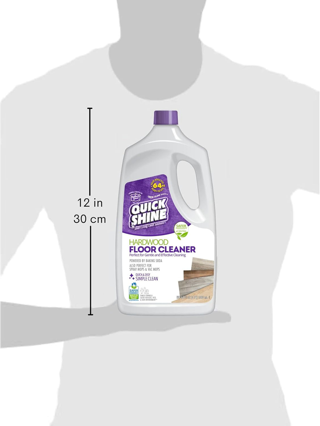 Quick Shine Hardwood Floor Cleaner 64oz - Streak-Free, No Rinse Formula | Perfect for Spray & Vac Mops