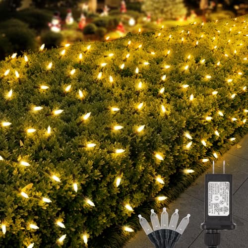 Outdoor Christmas Mesh Net Lights 120 LED Warm White - 2 Pack