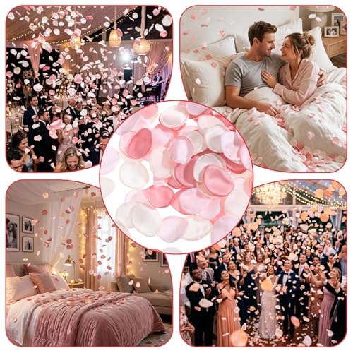 200 Pcs Silk Rose Petals for Wedding Decor - Reusable & Washable
