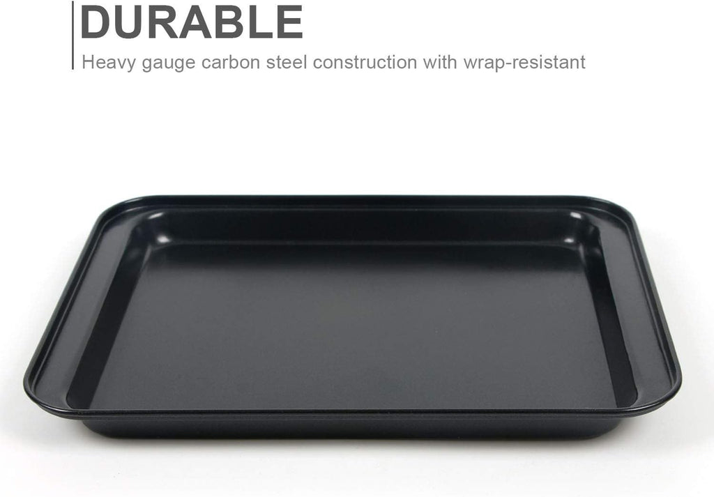 Shinsin Nonstick Cookie Pans - Set of 3 Mini Baking Sheets | 8-Inch Carbon Steel, Easy Clean & Dishwasher Safe