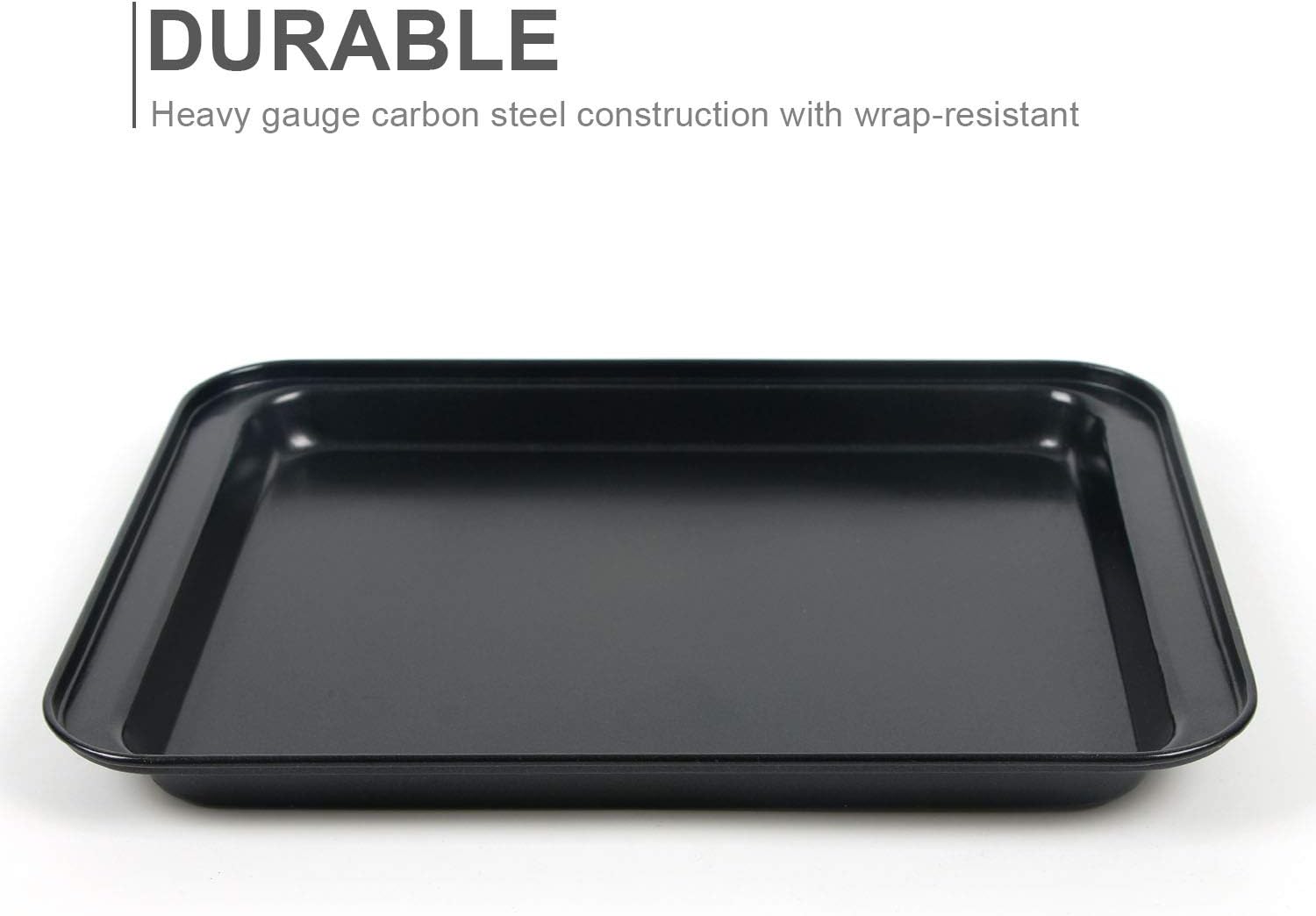 Shinsin Nonstick Cookie Pans - Set of 3 Mini Baking Sheets | 8-Inch Carbon Steel, Easy Clean & Dishwasher Safe